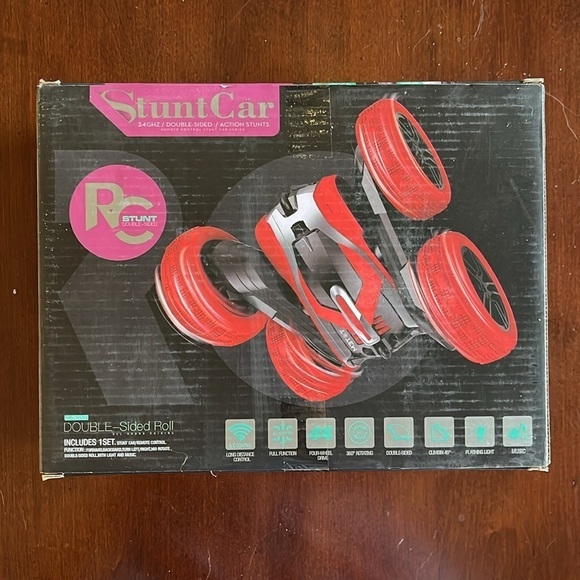 Brand New Remote Control Stunt Car Double-Sided 4 Wheel Drive Music Lights Red - Picture 8 of 16